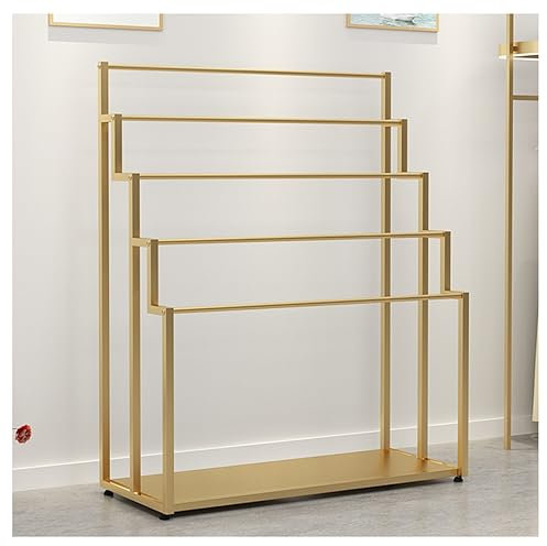 ZBJDX Porte-Serviettes Autoportant, Porte-Serviettes sur Pied en MéTal à 5 ​​Niveaux avec éTagèRe InféRieure, Support Organisateur De Serviettes pour Salon, Salle De Bain Et Buanderie,d'or