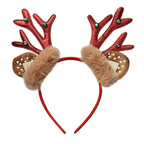 2Pcs Bandeau de Noël Serre Tête Renne Serre-tête en Corne de Cerf Bandeaux de Noël à Thème Accessoires de Cheveux pour Noël Bandeaux Décoratifs de Noël Coiffe de Noël