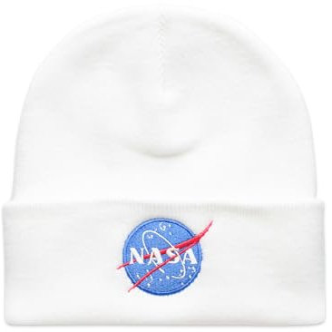 Cotton Soul NASA Meatball Herren-Beanie, Weiß, Einheitsgröße, weiß, Einheitsgröße