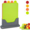 Hunnycook Schneidebrett Farbig 4er Set, (28×20×0,3cm) Schneidebrett Kunststoff für Küchen, langlebig, kratzfest, Anti-Rutsch-und Spülmaschinenfest, Schneidebrett Set mit Lagerung Stand