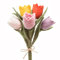 Glaciart One Künstlicher Blumenstrauß aus Filz, Tulpen, wiederverwendbar, waschbar und für ätherische Öle, mehrfarbig, mit biegbarem Drahtstiel, ideal als Geschenk und Dekoration für Zuhause oder