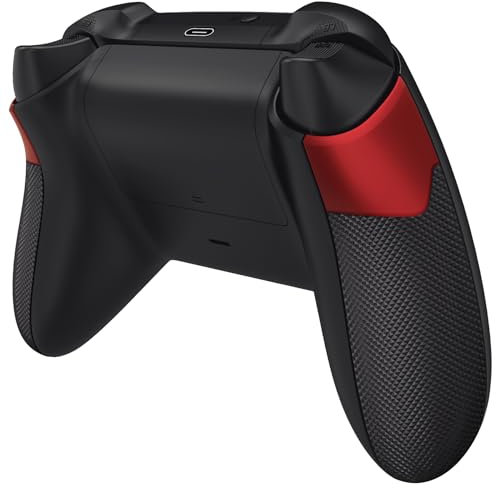 eXtremeRate Grips de Goma para Xbox Series X S Asa Izquierda Derecha Empuñadura Antideslizante Diamante Textura Mango Reemplazo Side Rails para Xbox Series S X Control-No Incluye Mando(Rojo Escarlata)