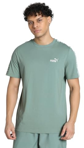 Puma Unisex ESS Tape Tee T-Shirts, Green Moon, L EU