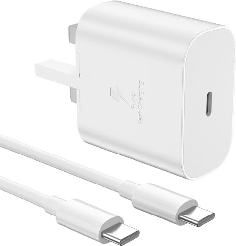 KP TECHNOLOGY 25W Fast Charger for Samsung Galaxy Z Fold 7 / Z Flip 7 / Z Flip 7 FE/Z Fold 6 / Z Flip 6 / Z Flip 5 / Z Fold 5 / Z Fold 4, 3, 2 / Z Flip 4, 3, 2 (Cable + Plug) (WHITE)