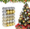 ilauke 48 Bolas de Navidad Doradas y Plateadas, 5cm Adornos Inastillables, 8 Estilos para Árbol, Decoraciones Colgantes para Boda, Fiesta, Hogar