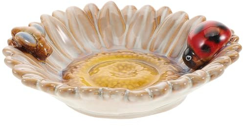 OUNONA Ceramic Sunflower Plate Hand Painted Yellow Flower Shaped Salad Dessert Bowl Decorative Jewelry Tray for Appetizer Soap Jewelry