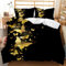 JLCZBT Schmetterling Bettwäsche 135x200cm, Schwarz Gold Blau Schmetterling Drucken Bettbezug, Mädchen Bettwäsche-Set mit Butterfly Muster, 2 Kissenbezug (135 x 200 cm,A-2)