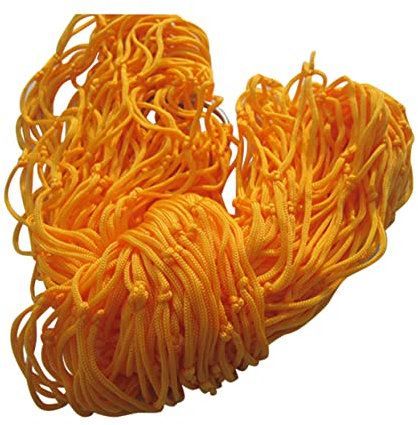 TOGEVAL Portable Nylon Rope Mesh Hammock Outdoor Leisure Sleeping Swing Bed for Camping and Traveling, Lightweight Foldable Hanging Nap Bed in Orange