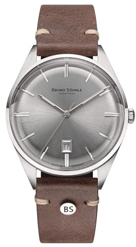Bruno Söhnle Herrenuhr Original NEU Merano Herrenuhr Dunkelbraun Silber Quarz Saphirglas 40mm- 17-13232-241