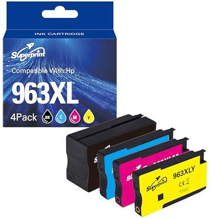 Superprint 963 XL Patronen Multipack Kompatibel für HP 963XL Ink Cartridges (mit-Chip) für OfficeJet Pro 9010/e 9012/e 9014/e 9015/e 9016 9019/e 9020 9022/e 9025/e AIO (4er-Pack)