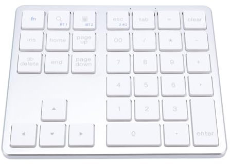 Pavé Numérique sans Fil, 35 Touches, Clavier Rechargeable avec Commutation Triple Appareil, Design Ultra Fin, Batterie Longue Durée, pour PC, Ordinateur Portable, Tablette