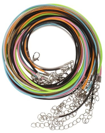 SHINEOFI Cordón Encerado Para Collares 1,5 Mm Multicolor Con Cierre Para Hacer Joyas y Abalorios, 10 Piezas De 60 Cm, Ajustable Para Hombre y Mujer, Uso Manualidades y Bisutería