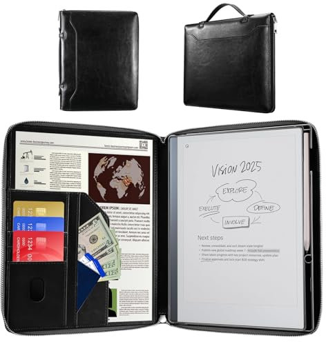 E NET-CASE Hülle für Remarkable 2 Tablet 10,3 Zoll (2020 veröffentlicht) – Business-Handheld-Design, verbesserte PU-Lederhülle für Remarkable 2 Digital Paper mit Stifthalter (schwarz)