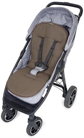 Liebes von priebes Sitzauflage 2in1 MATHILDA COOLAIR, Universal Schutzauflage für Buggys Kinderwagen Fahrradanhänger, Baumwolle waschbar & atmungsaktiv, Wendeauflage Sommer Winter ab 6 Monate