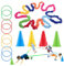 Dehnbares Band für Kinder, motorisches Koordinationstraining, 13 x 13 x 18 cm, Sportunterricht, Ausrüstung für Outdoor, Schule, Park, Garten, elastisches Seil + Tuch + Bauchmuskeln