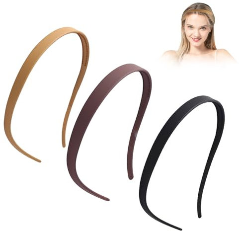 pluvialix 3 Stück Kein Kopfschmerz Haarreif,Flex-Haarreifen,Haarreif Damen,Ohne Druck Auf Schläfen für Brillenträger,Dünne Sonnenbrille Haarreifen,Matt Optik für Sport,Lesen,Mattes Finish Schlaf