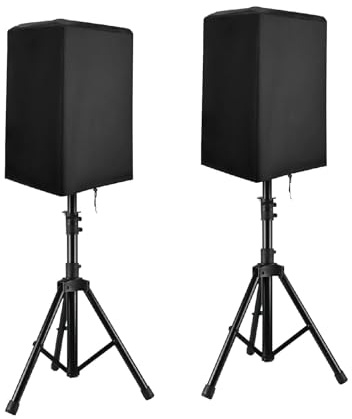 Loenel 12 Inch Speaker Cover for PA/DJ Powered Speakers, Outdoor Speaker Covers Waterproof Dustproof Anti-UV Oxford Fabric (2 Pack)
