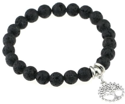 fycouyee Mode Armband stilvoller Achat Schmuck Vulkangestein Anhänger Buddha Perle