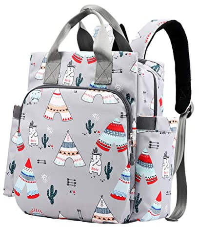 FUNNETOYU Tasche für Großer Wickelrucksack mit Organizer Funktion Dunkelgrau Strapazierfähiges Mehrere Fächer Verstellbarer Schultergurt für Ausflüge und mit Kleinkindern
