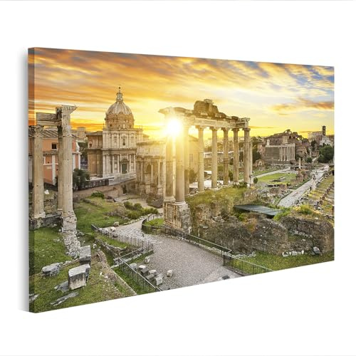 islandburner Bild auf Leinwand Antike Ruinen im Abendlicht Rom Italien Sonnenuntergang Bilder Wandbilder Poster