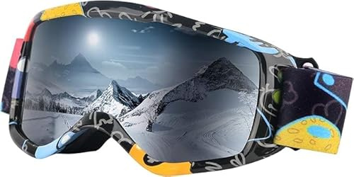 Gafas de esquí para niños, gafas de nieve y snowboard para niños y niñas (gris)
