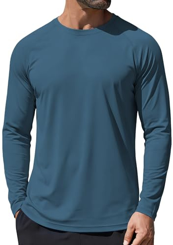 GOLDPKF Men's Sun UV Protection Shirts UPF 50+ Long Sleeve Quick Dry Outdoor Hiking Walking Fishing Lightweight T-Shirt