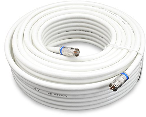 Satix SKK02002 - Coaxial Cable 20 m enchufes rápidos Tipo F Push-on, Color Blanco