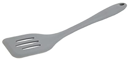 Vogue Silicone Slotted Turner Spatula, Grey, Flexible High Heat Spatula, Length: 29.5 cm, Silicone Safe for Non-Stick Pans, Heat Resistant up to 260°C, Dishwasher Safe, DA524