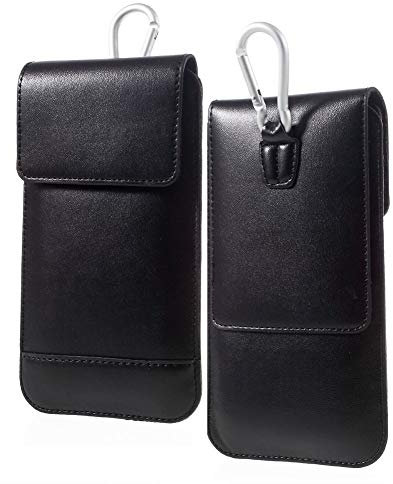 DFV mobile - Gürtel-Fall-Abdeckung Etui Hülle Vertikale mit Doppeltasche für Caterpillar CAT S41 (2018) - Schwarz