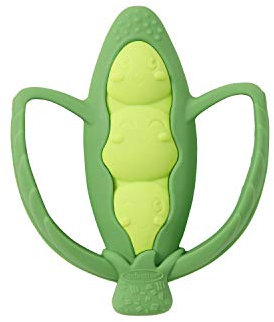 Infantino Lil’ Nibbles Anneau de Dentition en Silicone Texturé, Jouet de Dentition pour Bébé sans BPA, Doux, Facile à Saisir, Stimulation Sensorielle pour Nourrissons, Pois