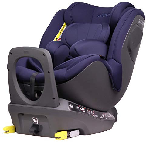 AVOVA Sperber-Fix i-Size Atlantic Blue drehbarer Kindersitz | Premium-ISOFIX-Kindersitz Gruppe 0+, 1 | Geeignet für Kinder von der Geburt an von 40 bis 105 cm, ca. 20 kg | Babyautositz Babysitze Auto