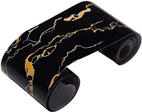 SagaSave 1 rouleau de papier autocollant pour plinthe, imperméable, décoratif, marbre, film autocollant pour plinthe, mur, ligne de taille, 500 cm x 10 cm (jaune)