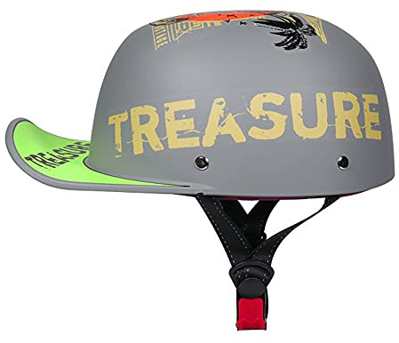 Woljay Jethelm Motorradhelm Baseball Kappe Jahrgang Halbhelm Retro Männer Frauen für Zerhacker Kreuzer Straße Roller Moped Jet - DOT Zertifiziert (X-Groß, Grey)