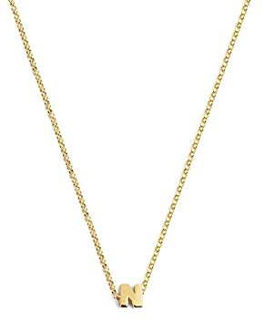 SINGULARU - Collar Personalizado Single Letter. Colgante en Plata de Ley 925 con Acabado Baño de Oro de 18 Kt. Cadena de Talla Unica. Joyas para Mujer. Letra A-Z