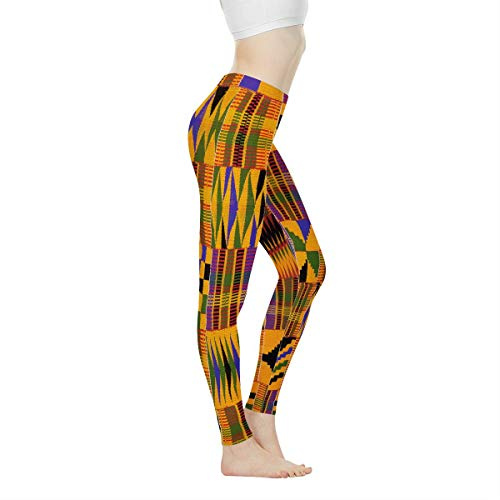 Biyejit African Native Pattern High Waist Yoga Pants for Women Tummy Control Workout Pants Stretch Leggings