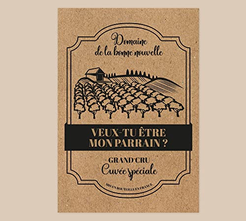 Etiquette bouteille de vin personnalisée - annonce grossesse, demande parrain/marraine, témoin (Veux-tu être mon parrain ?)