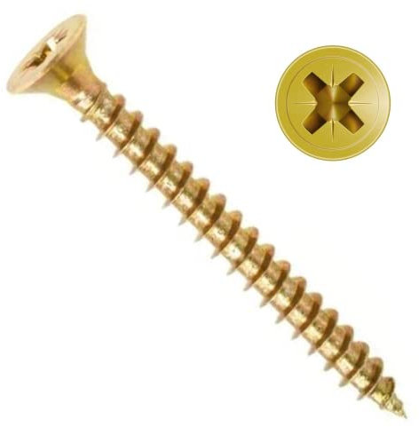 Tirafondo Avalon Pozidrive cabeza Avellanada, estrella de acero, (caja de 200 unidades, 6 x 50 mm)