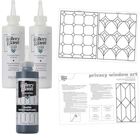 Gallery Glass, Privacy Window Stained Glass Pattern Pack, for DIY Arts and Crafts, Perfect for Beginners and Artists, PROMOGGPW22, 236 ml, 4 Piece