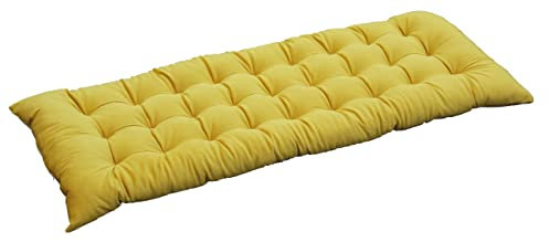Ginsimar Chaiseliege Terrassenkissen Schaukelstuhl Sofa Möbel Lounge Kissen Outdoor Indoor Dicke Sonnenliege Schaukelbank Kissen mit elastischen Bändern (Gelb; 170 cm L x 45 cm B)