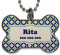 LolaPix Chapa Perros Personalizadas con foto, texto o imagen. Placas para Perros. Chapa metálica con forma de hueso. Regalo personalizado. MOSAICO FLORES