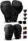 EVO Fitness Matte Black Boxing Gloves and Pads Set Punching Focus Mitts Hook and Jab Hand Target Strike Shield Training Sparring MMA Martial Arts Muay Thai Kickboxing Karate Men Women (10 OZ, Black)