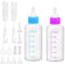 60 ml Haustiere Aufzuchtflasche Pet Milchflasche Haustier Babyflasche Kit mit Reinigungsbürste und Ersatznippeln für Kätzchen und Kleintiere - 3 Nippelgrößen
