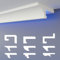 HEXIMO LED Perfil de sombra Molduras de estuco, iluminación indirecta Techo de placas de yeso de poliestireno XPS luz abocinada (30,6 Metros HLED 14)