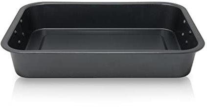 KRÜGER Grill- und Auflaufform Carbon-Stahl - Auflaufform mit Antihaft-Versiegelung - backofenfest bis 240°C - ideal für Braten, Hähnchen, Kartoffeln, Lasagne & zum Überbacken (32 x 22 x 6,5 cm)