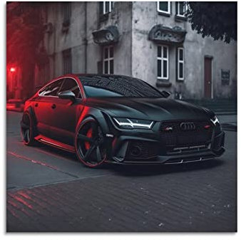HALOUB Sportauto-Poster für Audi RS7 Sportback Rennauto Supercar Dekorative Malerei Leinwand Wand & Kunstbild Druck Familie Schlafzimmer Dekor 60 x 60 cm