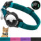 OUCWLTAG Leuchtendes AirTag-Katzenhalsband mit Sicherheitsverschluss, GPS-Katzenhalsband mit Apple-Air Tag-Halterung, mit Sicherheitsgummiband, für Katzen, Kätzchen und Welpen, Blau, 22,9 bis 33 cm