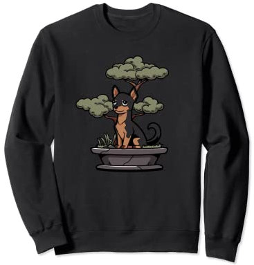 Miniatur-Pinscher Bonsai-Baum Lustiger Hund Gartenarbeit Sweatshirt