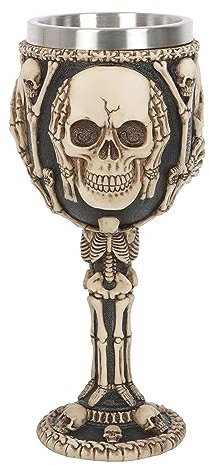 Verre squelette gothique | Décoration d'Halloween et vaisselle | Calice crâne en acier inoxydable | Récipient à boire gothique crânes et squelettes