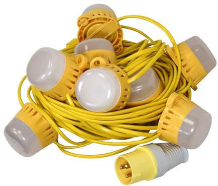 Faithfull FPPSLFESTL22 Connectable L/V Festoon Lights 10 x 5W LED Bulbs 22M 110V