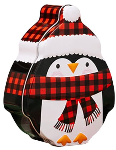 Gadpiparty Süßigkeiten Fall Weihnachts-Keksdose Weiß Mit Deckel Pinguin-Form Kekse Leckerli-Box Keksbehälter Lebensmittelgeschenke Für Die Weihnachtsfeier Aufbewahrungsbox Für